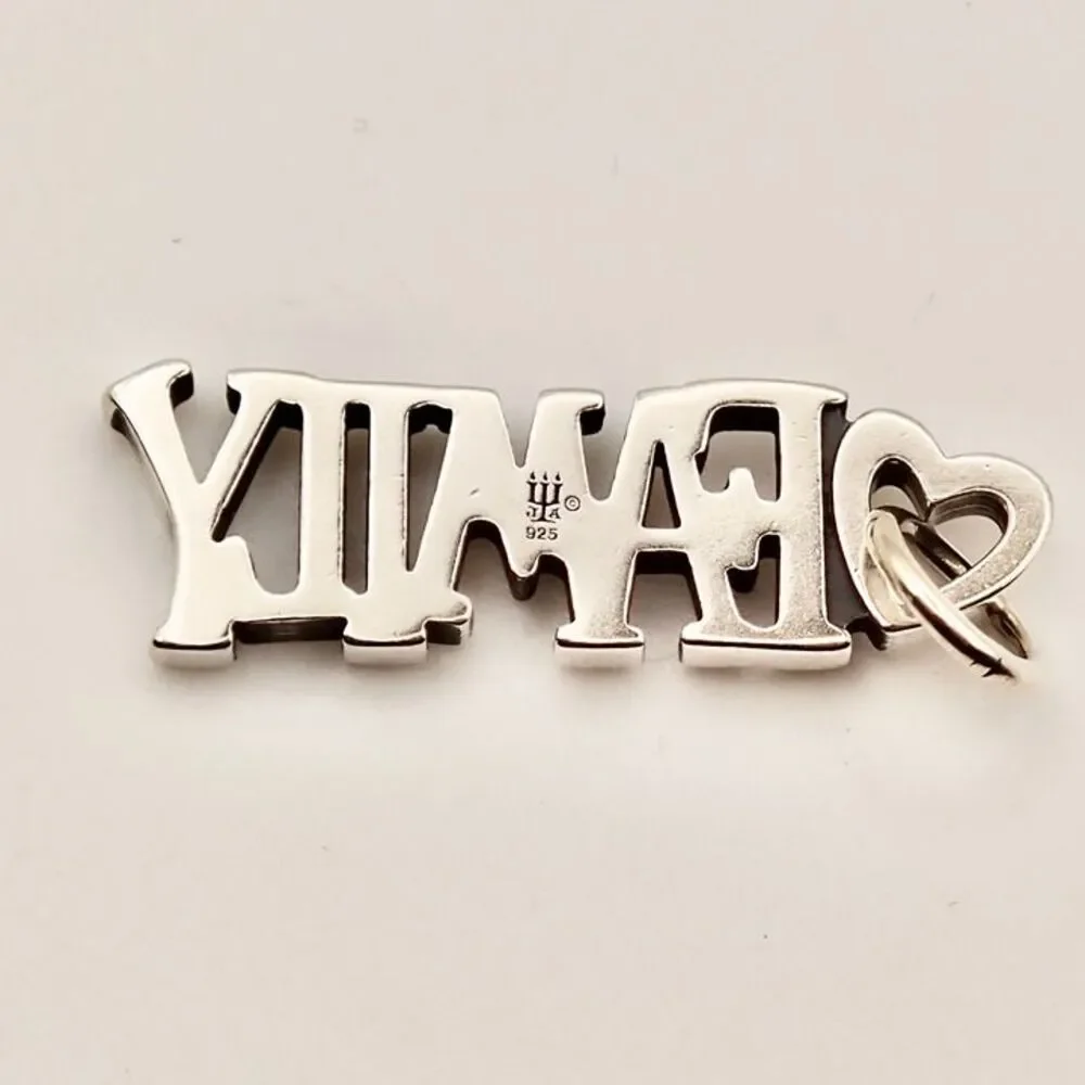 NEW James Avery Sterling Silver FAMILY Charm Pendant Heart 925 - Picture 2 of 3